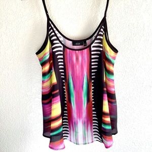 APT. 9 top. 100% polyester with adjustable straps.